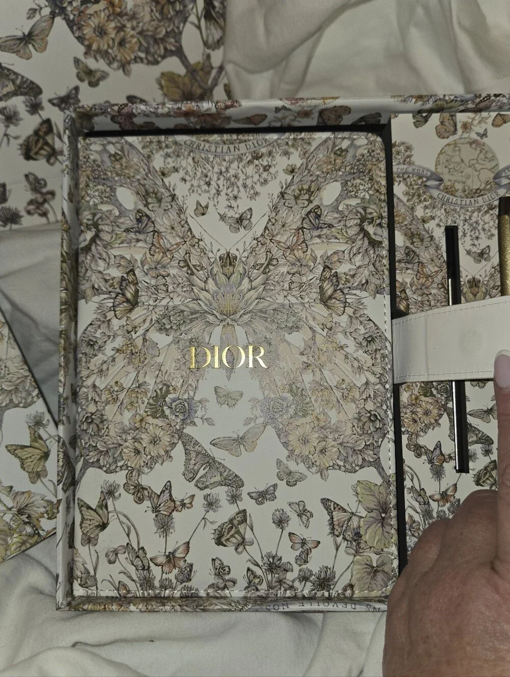 Dior Notebook/Stationery in floral Box With Pen